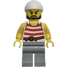 LEGO Pirate with Red and White Stripes Shirt, White Bandana and Beard Minifigure