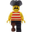 LEGO Pirata con Rojo y Blanco Rayas Camisa con Triángulo Sombrero y Peg Pierna Minifigura