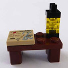 LEGO Pirates Advent Calendar Set 6299-1 Subset Day 2 - Table with Lamp and Map