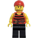 LEGO Pirates Chess Set Pirate with Black and Red Stripes Shirt with Red Bandana and Black Legs Minifigure