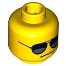 LEGO Schmucklos Kopf mit Sunglasses (Einbau-Vollbolzen) (13626 / 99509)
