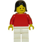 LEGO Plain Red Torso, Black Female Hair Minifigure