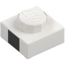 LEGO Plade 1 x 1 med Sort Firkant (35329 / 106630)