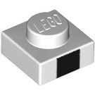 LEGO Plaat 1 x 1 met Zwart Vierkant (35329 / 106630)