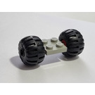 LEGO Plate 2 x 2 with Red Wheels with Black Balloon Tires