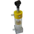 LEGO Pneumatic Cylinder - Two Way with Square Base and Yellow Cap
