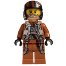 LEGO Poe Dameron med Mørk orange Jumpsuit, hvid Vest og Straps med Hjelm Minifigur