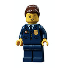 LEGO Police Chief Inspector with Dark Brown Hair with Large Bun Minifigure