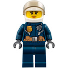 LEGO Policie ženský Helikoptéra Pilot s Gold Odznak a Helma Minifigurka