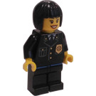 LEGO Polizist im Schwarz Uniform mit Schwarz Haar Minifigur