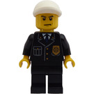 LEGO Polis i Kostym med Bricka och Vit Keps Minifigur