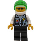 LEGO Politimand i Zipped Vest med Hjelm og Solbriller Minifigur