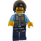 LEGO Police Officer with Black Aviator Hat and Beard Minifigure