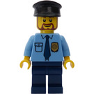 LEGO Policejní důstojník s Hnědá Vousy a Černá Čepice Minifigurka