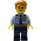 LEGO Polis med Brushed Tillbaka Vågig Hår Minifigur