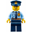 LEGO Police Officer with Dark Blue Police Hat with Police Badge Minifigure