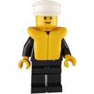 LEGO Police Officer with Old White Police Hat and Life Jacket Minifigure