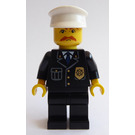 LEGO Police Officer with White Police Hat and Moustache Minifigure