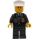 LEGO Politibetjent med Hvit Politi Hatt og Smirk Minifigur