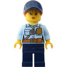 LEGO Policía con Gorra, Coleta y Worried Look Minifigura