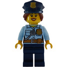 LEGO Police Woman with Hat, Hair in Bun and Open Smile Minifigure