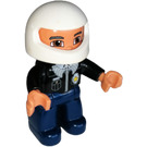 LEGO Policeman avec Noir Bras avec des mains de chair et des yeux marrons