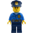 LEGO Poliisi jossa Dark Sininen Poliisi Hattu jossa Golden Merkki Minihahmo