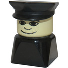 LEGO Policeman met Politie Hoed Zwart, Breed Smile Print Duplo Figuur