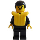 LEGO Policeman with Suit, Black Hair and Lifejacket Minifigure