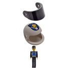 LEGO Policeman with White Top and Helmet Technic Figure