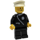 LEGO Politibetjent med Zipper og hvid Hat Minifigur