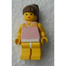 LEGO Poolside Kvinna i Rosa Topp med Silver Halsband Minifigur