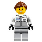 LEGO Porsche Mechaniker mit Reddish Braun Haar Minifigur