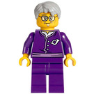 LEGO Postman - grey Haar, purple uniform minifiguur