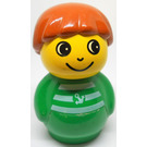 LEGO Primo Figure, Boy mit Green Base, Green oben mit Streifen und Anchor Muster Primo Abbildung