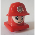 LEGO Primo Fireman head with Helmet Duplo Figure
