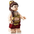 LEGO Princess Leia with Slave Outfit and Dark Brown Hair with Braid over Shoulder Minifigure