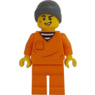 LEGO Prisoner (Male) with Orange Jumpsuit and Gray Beanie Minifigure