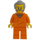 LEGO Prisoner (Male) with Orange Jumpsuit and Gray Hair and Beard Minifigure