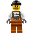 LEGO Gevangene met Harness, Donkeroranje Poten en Zwart Gebreid Pet Minifiguur