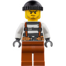 LEGO Prisoner with Stubble, Belt, Suspenders and Dark Orange Legs Minifigure