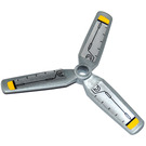 LEGO Propeller 3 Blade 9 Diameter with Yellow Tipss Sticker without Recessed Center (15790)