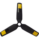 LEGO Propellor 3 Klinge 9 Diameter med Sort og Gul Firkanter fra Sæt 60116 Klistermærke med forsænket midte (15790)