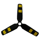 LEGO Propellor 3 Klinge 9 Durchmesser mit Gelb Streifen Aufkleber mit vertieftem Zentrum (15790)