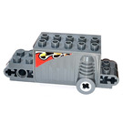 LEGO Pullback Motor 4 x 8 x 2.33 mit Flames (Both Sides) Aufkleber (47715)