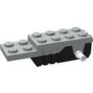 LEGO Pullback Motor 6 x 2 x 1.3 met Wit Shafts en Zwart Basis
