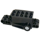 LEGO Pullback Motor 9 x 4 x 2 1/3 avec base noire, trous d'axe blancs et goujons sur la surface supérieure avant (32283)