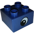 LEGO Purple Duplo Brick 2 x 2 with Rhino's Eye (3437)