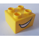 LEGO Quatro Brick 2x2 with Open Mouth Pattern (48138)