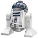 LEGO R2-D2 Minifigurine avec tête plate argentée, points rouges et bleu foncé